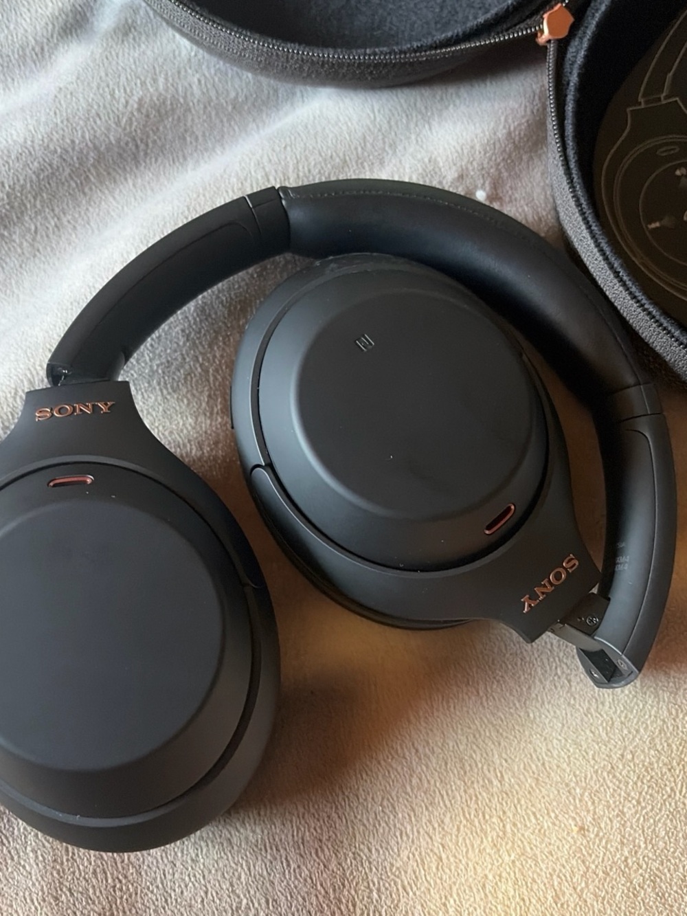 Sony Over-Ear Wireless Headphones in Black with Copper Accents